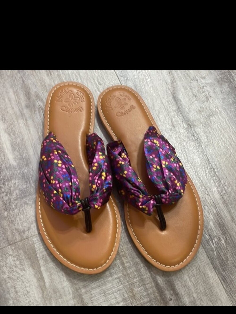 Matilda Jane Toes In The Sand Floral Knot-Top Purple Women's Sandals NWOT